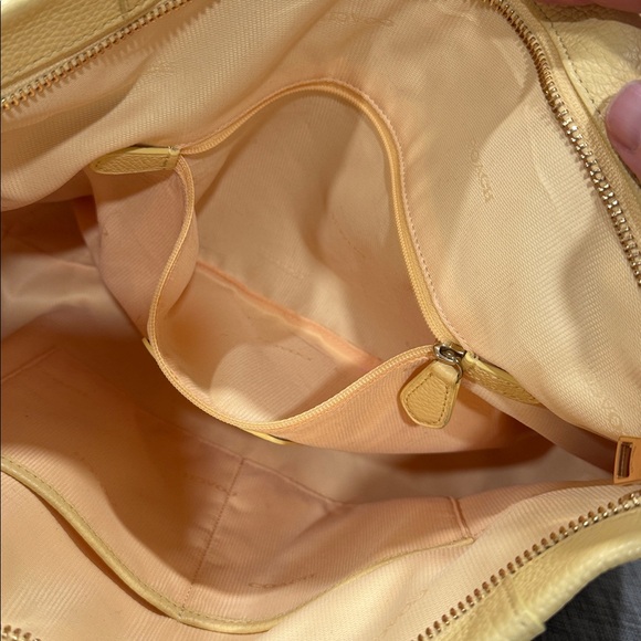 Coach Bag Scout Daffodil Yellow Pebbled Leather Satchel - Picture 13 of 17